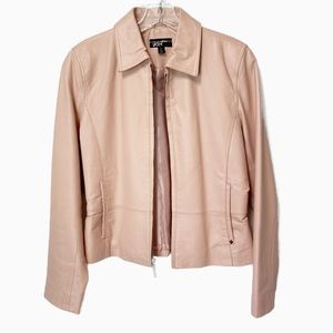 Vintage Black Rivet Real Leather Jacket Blush Pink Size Small